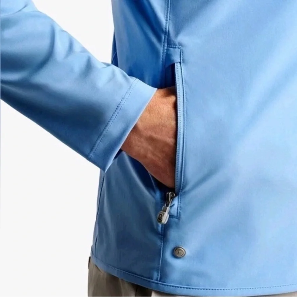 Peter Millar Tahoe Blue Flex Adapt Half Zip Golf Crown Crafted Pullover